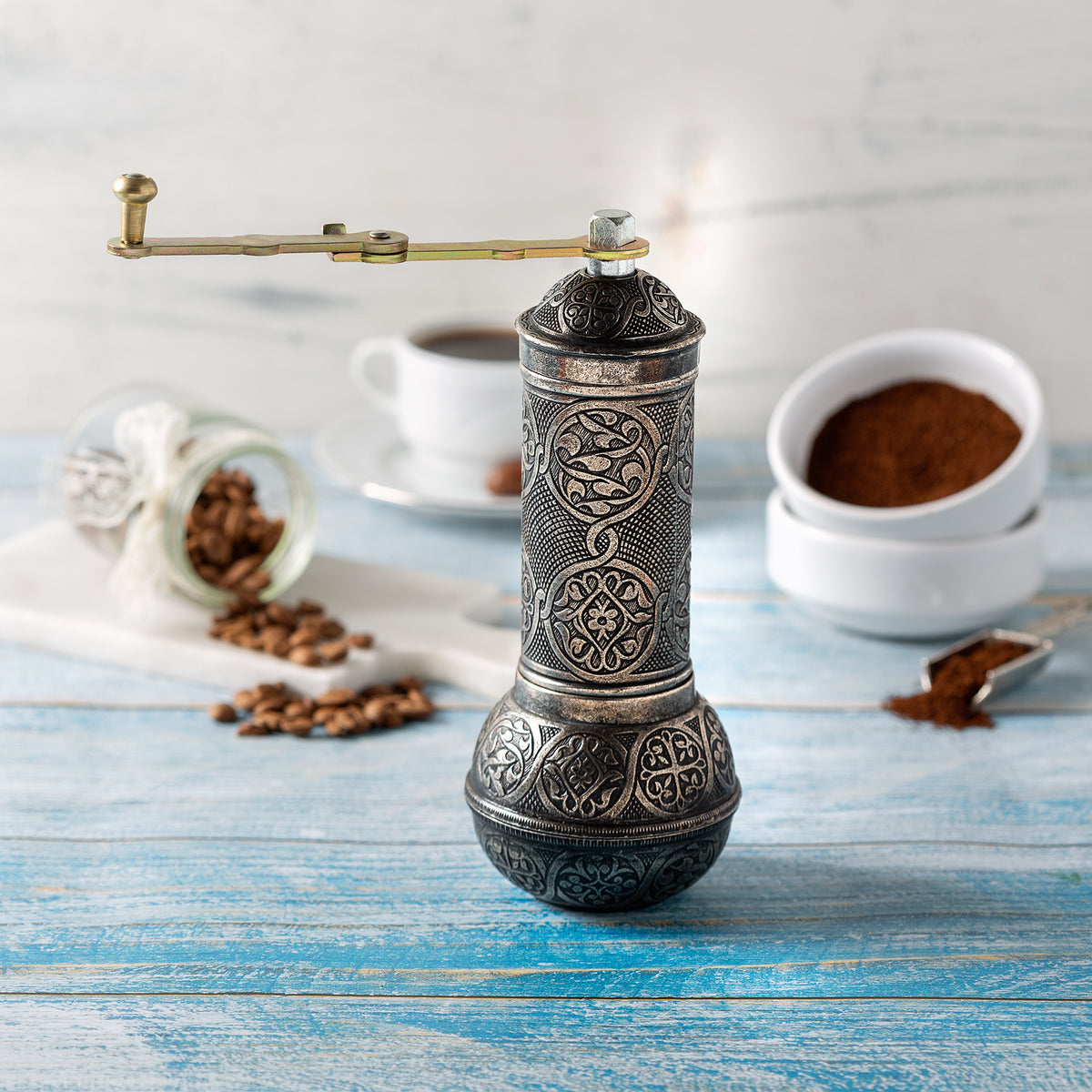 Manual Turkish Coffee Grinder Vintage Coffee Copper Coffee Grinder Pepper  Decor