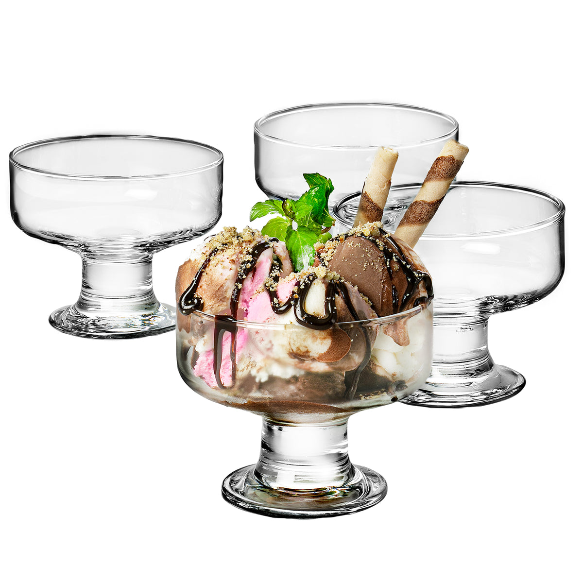 Lawei 6 Pack Glass Dessert Bowls - 5 Oz Glass Ice Cream Cups Mini Trifle  Footed Dessert Bowls for Dessert, Sundae, Ice Cream, Salad, Cocktail